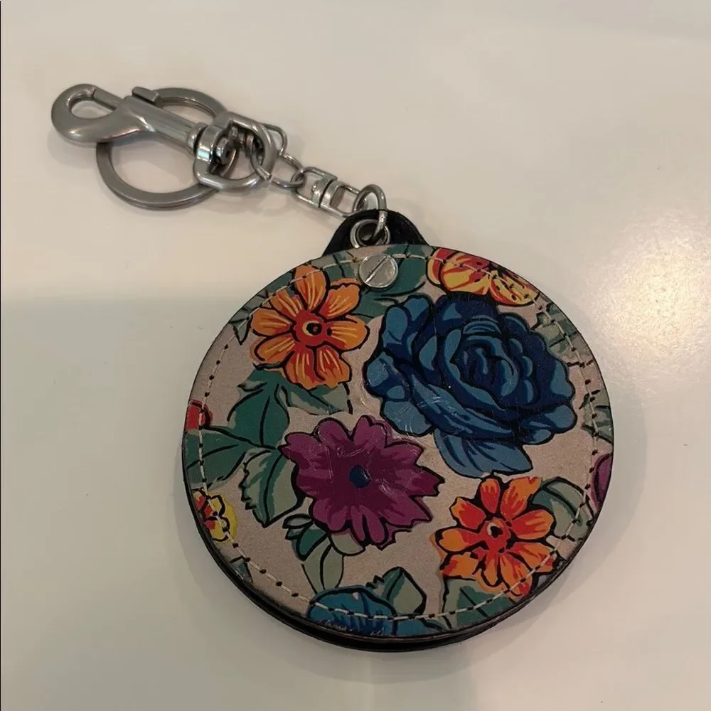 Patricia Nash Blue and Purple Keychain Mirror